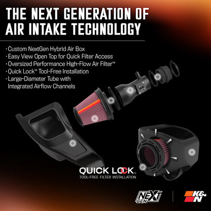 K&N FILTER 50-2631 K&N NextGen Cold Air Intake System: High-Flow Cotton Filter: Compatible with 2025-2026 FORD Bronco; 50-2631