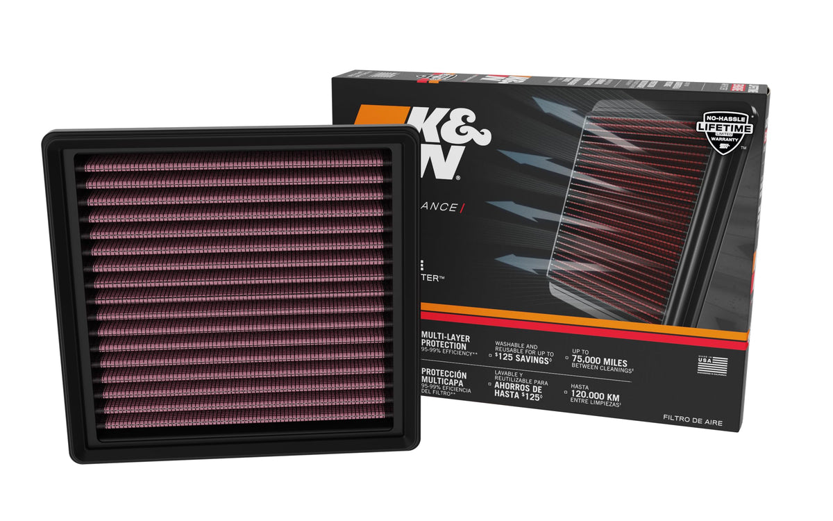 K&N FILTER 33-5133 K&N High-Flow Original Lifetime Engine Air Filter: Washable, 33-5133
