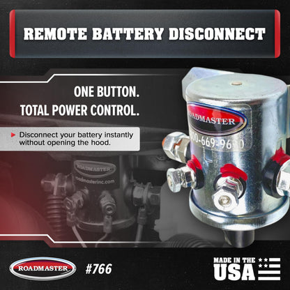 ROADMASTER 766 Roadmaster 766 Remote Battery Disconnect Compatible with Most RV & Towed Vehicle Applications | Includes Switch | Simplifies Battery Management for Flat Towing | Prevents Battery Drain | Built to Last