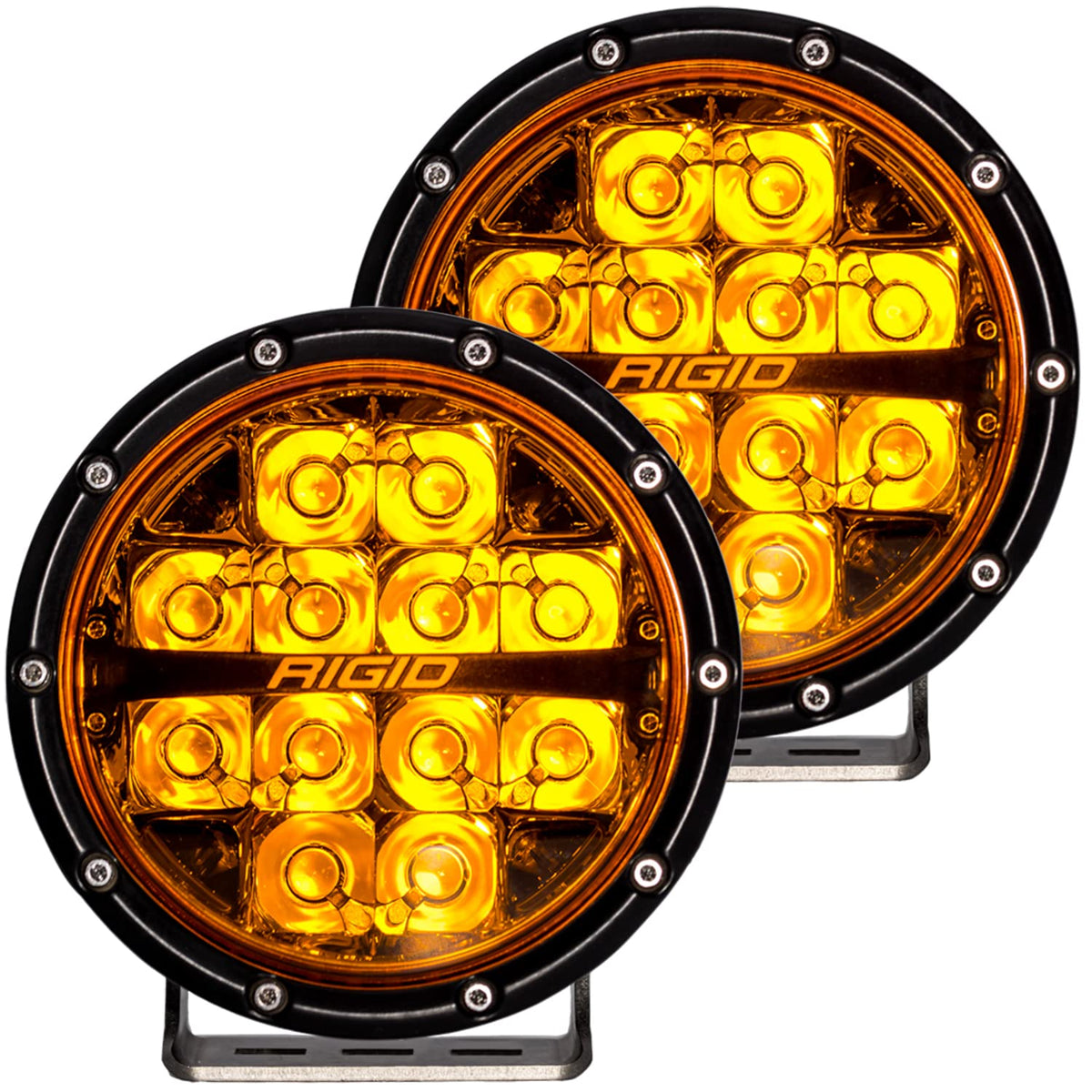 Rigid Industries 36210 RIGID INDUSTRIES 360-Series Amber PRO 6 Inch LED Light Pods Spot with Amber Backlight, Pair