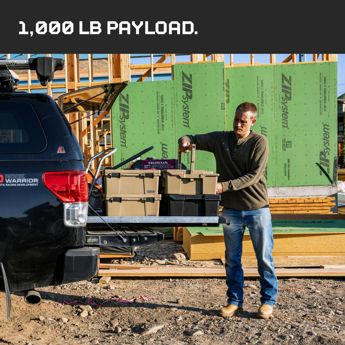 Decked DCG1000XL-5641 CargoGlide XL Truck Bed Slide – 1000 lb Capacity, 100% Extension – Heavy-Duty Pickup Cargo Slide for Easy Bed Access – Compatible with CargoGlide 1000XL / 100% / 41" W / 56" L for Midsize - Short