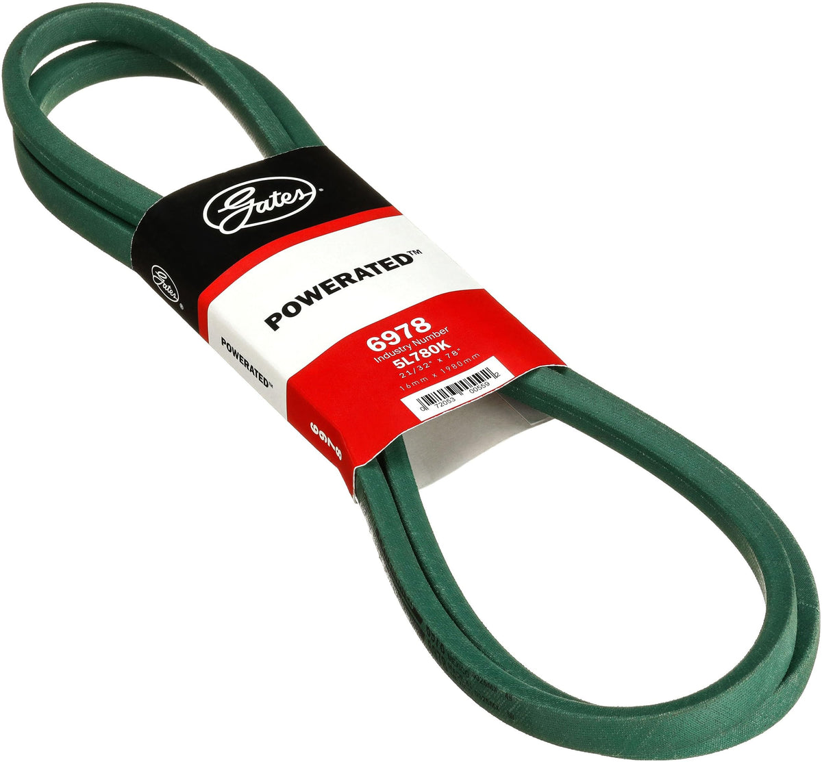 Gates 6978 PoweRated V-Belt, 5L Section, 21/32"" Width