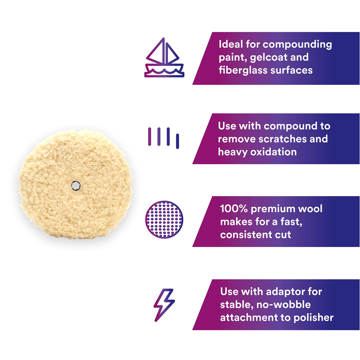 3M 05753 3M Perfect-It Wool Compounding Pad, 05753, 9 in