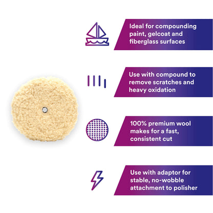 3M 05753 3M Perfect-It Wool Compounding Pad, 05753, 9 in