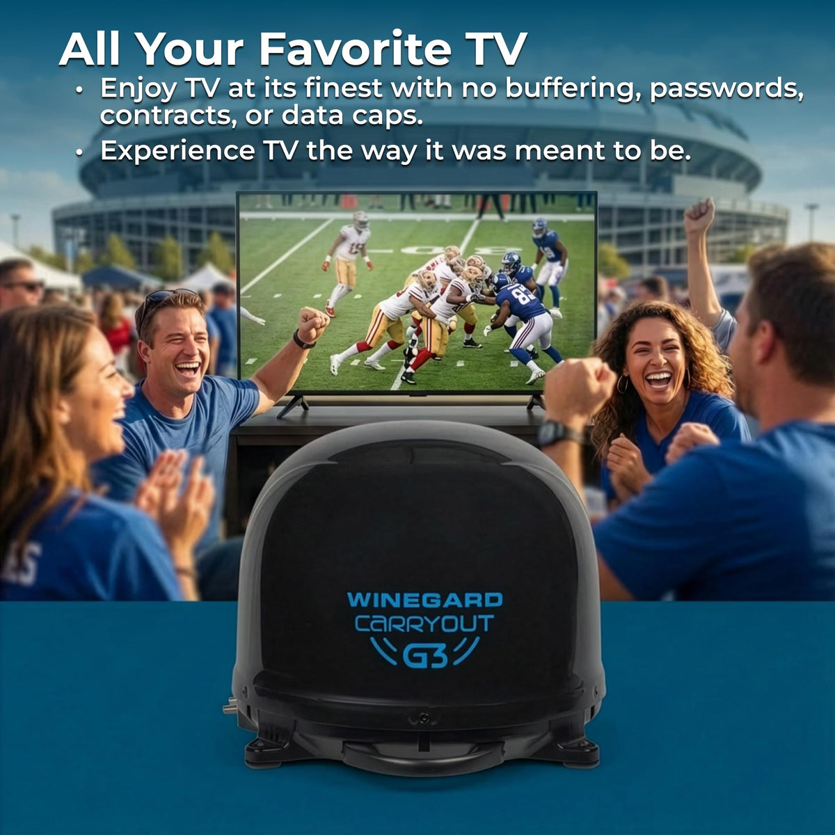WINEGARD GM-9035 WINEGARD Company Carryout G3 Portable Automatic Satellite Antenna Black