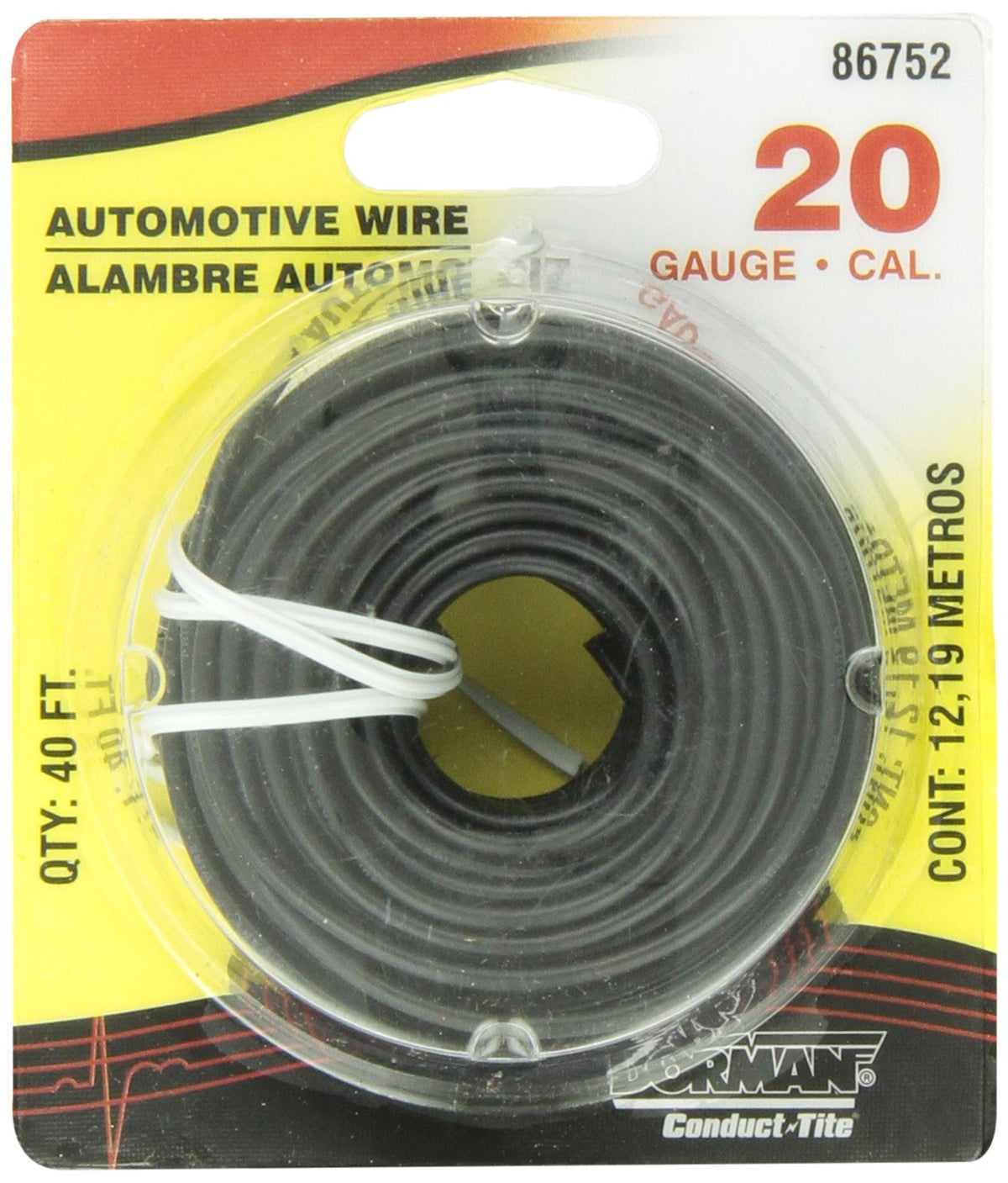 DORMAN 86752 Dorman Help! 86752 Wire Spl Blk 20 Ga 40' *
