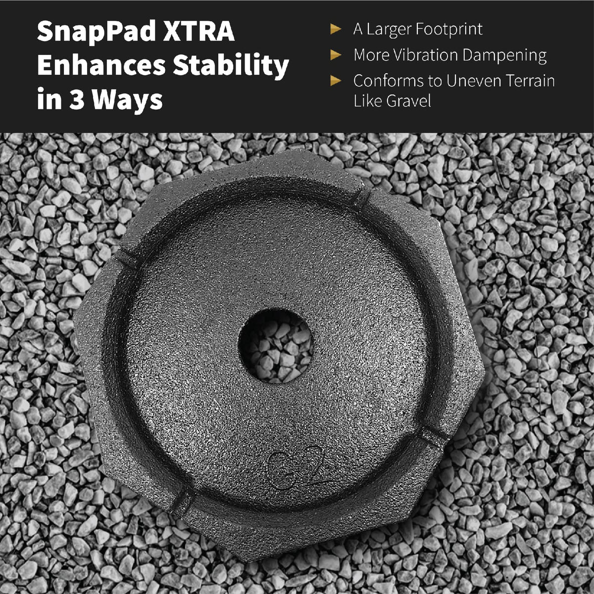 SNAPPAD XTRSP4 SnapPad Xtra (4-Pack) | Four-Point RV Leveling System Featuring 9” Round Jack Feet | Adds 61% Additional Surface Area for Stability, 5 lbs Per Pad & 11” Total Width | Must-Have RV Accessories