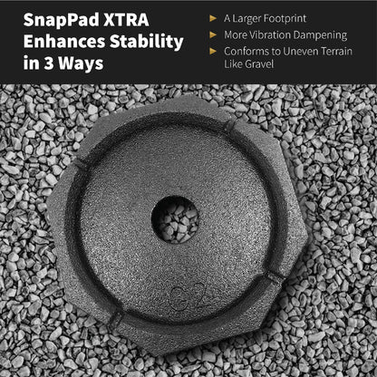 SNAPPAD XTRSP4 SnapPad Xtra (4-Pack) | Four-Point RV Leveling System Featuring 9” Round Jack Feet | Adds 61% Additional Surface Area for Stability, 5 lbs Per Pad & 11” Total Width | Must-Have RV Accessories