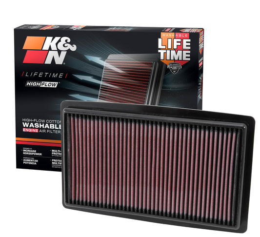 K&N FILTER 33-2499 K&N High-Flow Original Lifetime Engine Air Filter: Increase Power: Premium, Washable: Compatible with 2013-2020 Acura/Honda: TLX, Accord, 33-2499