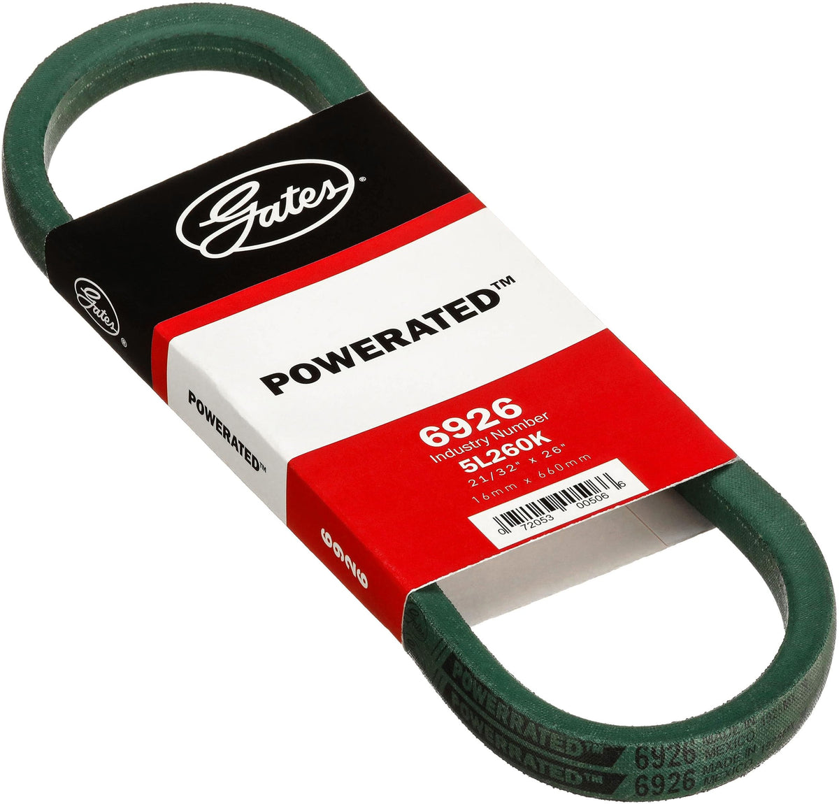 Gates 6926 PoweRated FHP Medium Horse-Power V-Belt, Black