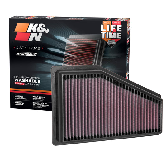 K&N FILTER 33-5089 K&N High-Flow Original Lifetime Engine Air Filter: Increase Power: Premium, Washable: Compatible with 2.4L/3.2L 2019-2023 JEEP: Cherokee, 33-5089