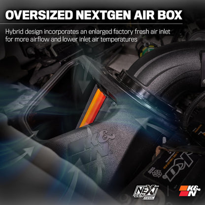 K&N FILTER 50-2600D K&N NextGen Diesel Dryflow Cold Air Intake: Compatible with 2017-2019 FORD; F250; F350; F450; F550; 50-2600D