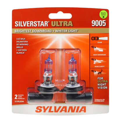 SYLVANIA 35614 SYLVANIA 9005 SilverStar Ultra Halogen Headlight Bulb, 2 Bulbs