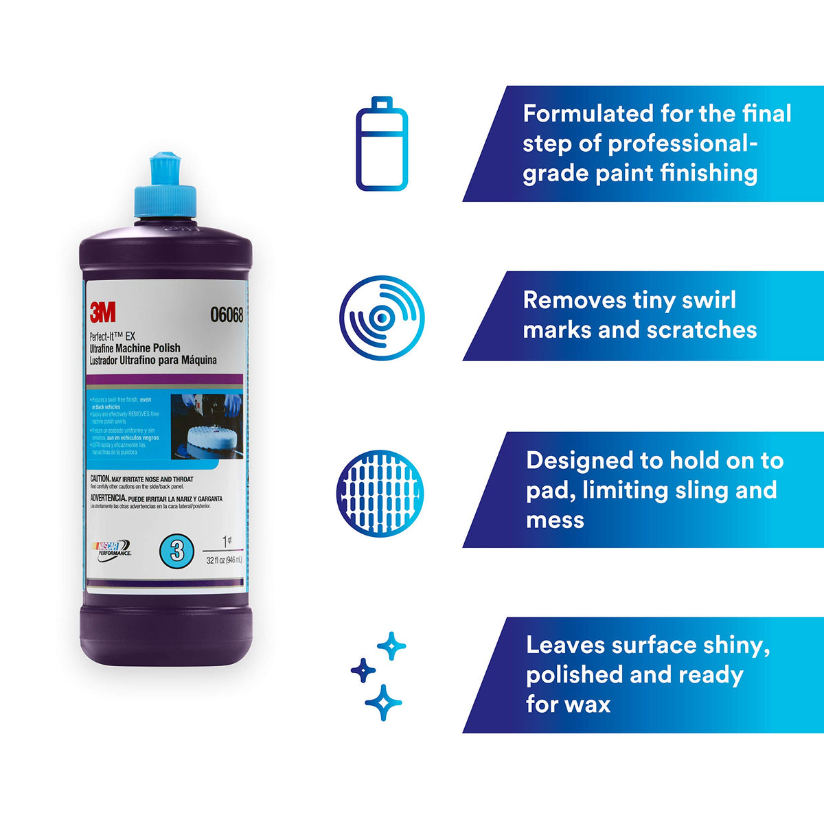 3M 06068 3M Perfect-It Ultrafine Machine Polish, 06068, 32 fl oz