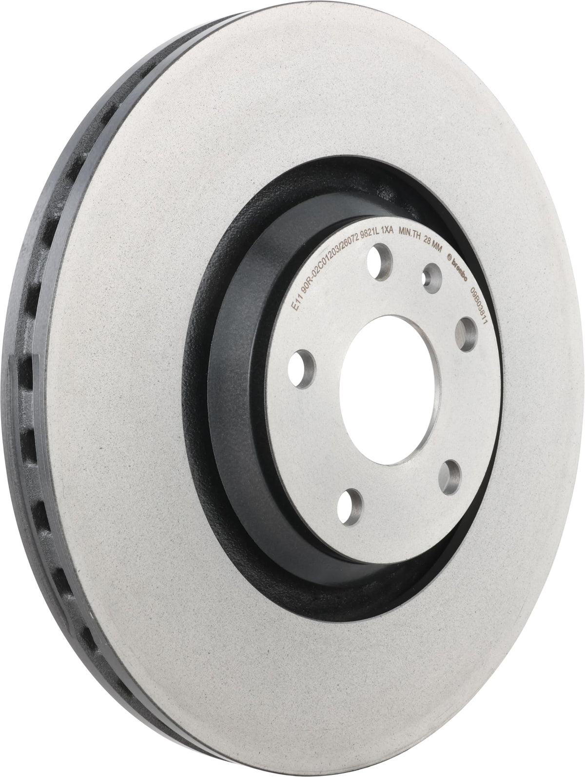 BREMBO 09B03811C02 Brembo 09.B038.11 UV Coated Pillar Vented Front Brake Rotor AUDI OE# 8J0615301
