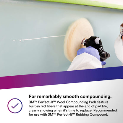 3M 05753 3M Perfect-It Wool Compounding Pad, 05753, 9 in