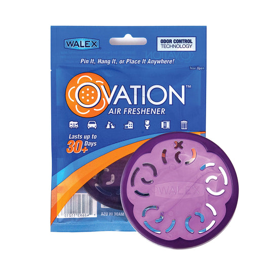 WALEX OVAFLAV1 Walex Ovation Portable Air Freshener Discs, Solid Odor Control Deodorizer for Toilets, RV Trailers, Boats, Cars, OVAFLAV1, Lavender, Pack of 1