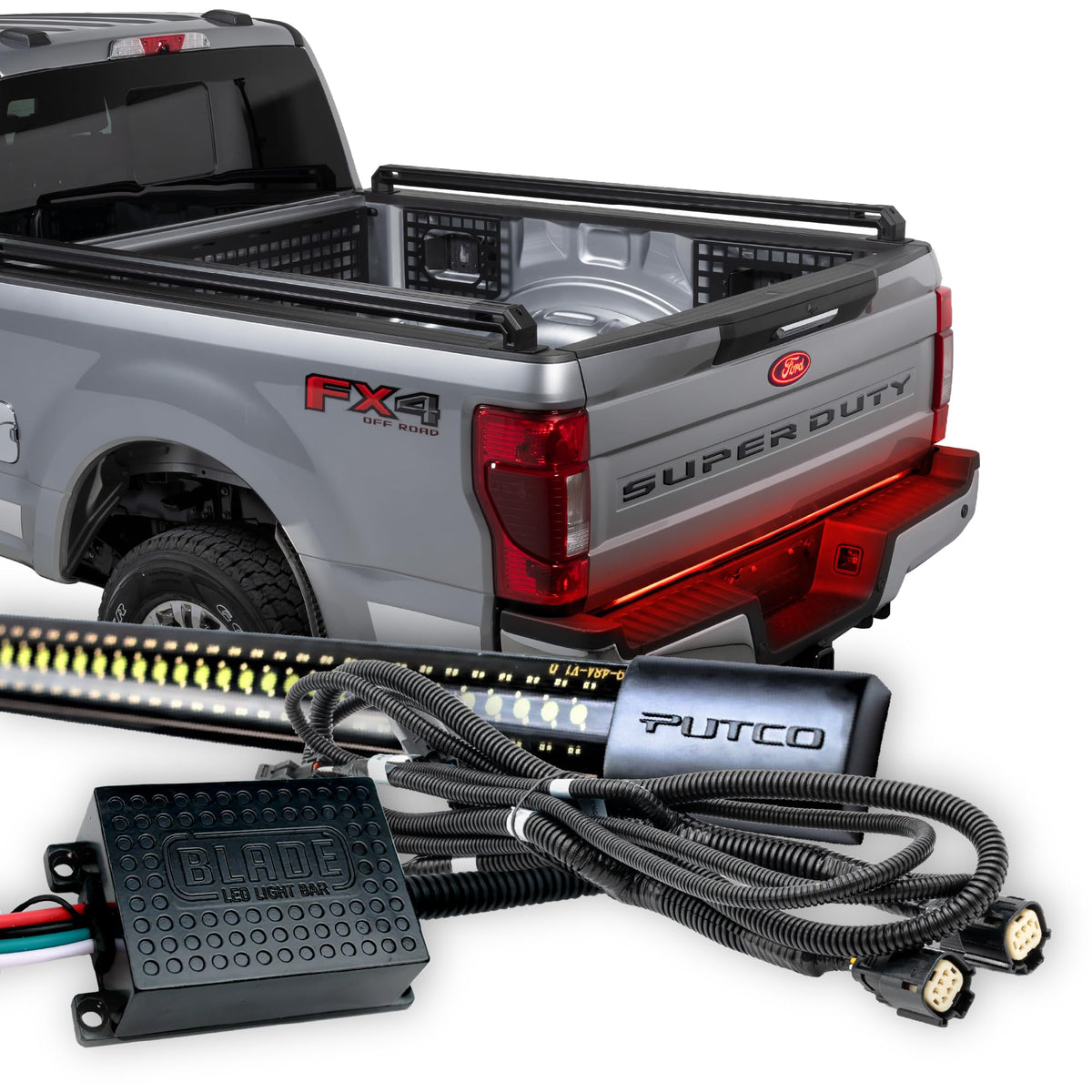 Putco 9202960-11 Putco 60" Blade LED Tailgate Light Bar Red/Amber/White LEDs LEDs & Plug-N-Play Quick Connect Harness - Fits Ford F250/F350 2020-2022
