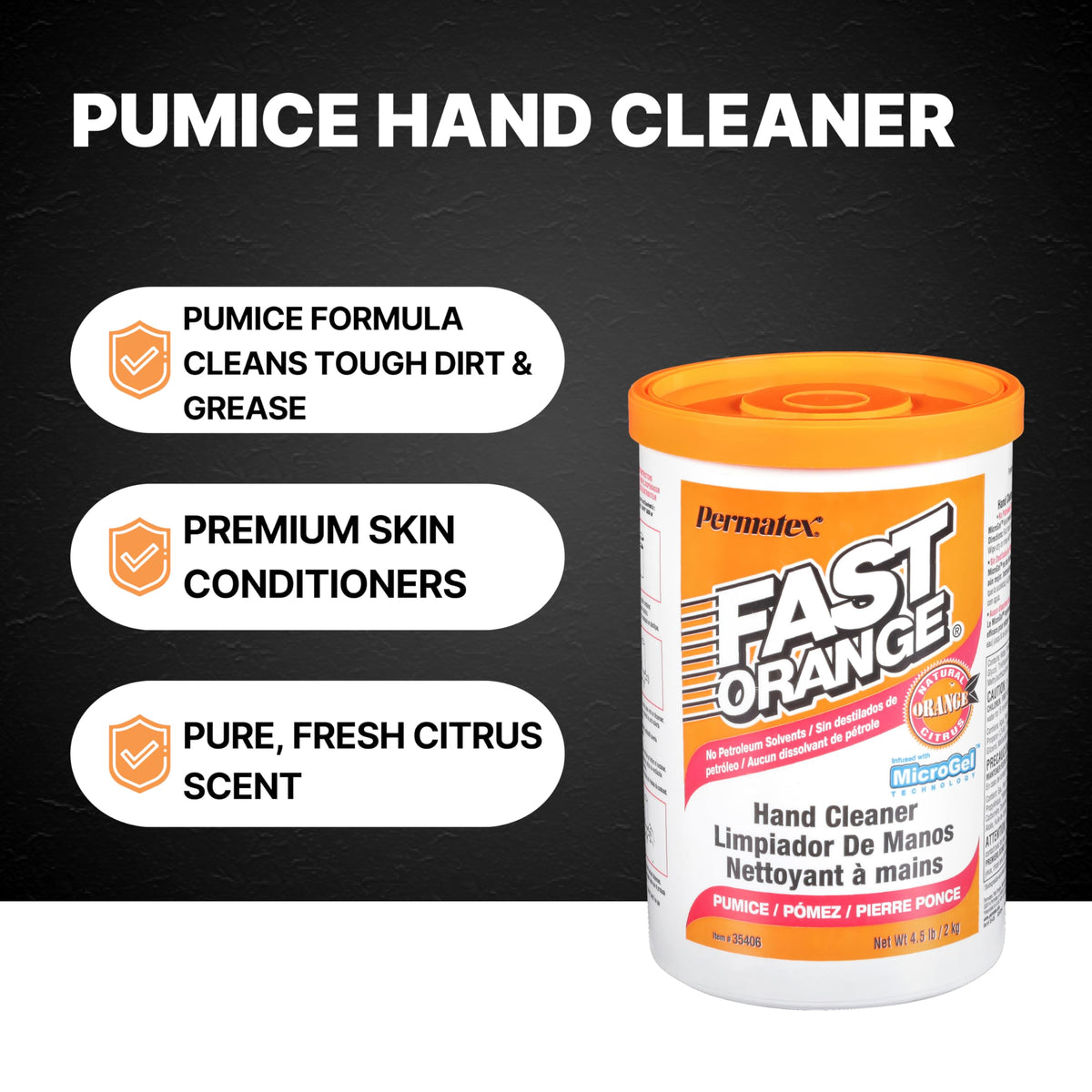 PERMATEX 35406 Permatex 35406 Fast Orange Pumice Cream Hand Cleaner, 4.5 lbs