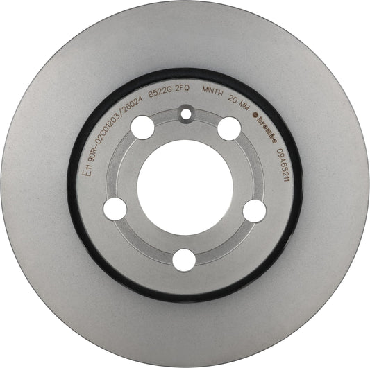 BREMBO 09A65211C02 Brembo 09.A652.11 UV Coated vented Rear Brake Rotor AUDI/SEAT/SKODA/VW/VW (FAW) OE# 8N0615601B