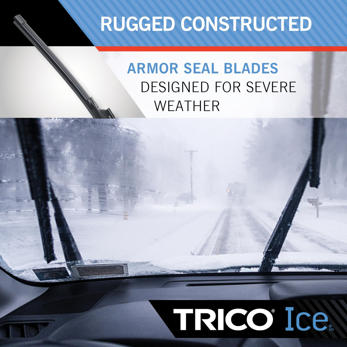TRICO 35-280 TRICO Ice 28" Extreme Weather Winter Automotive Replacement Windshield Wiper Blade, Ceramic Coated Silicone Premium All-Weather Beam Wiper Blade for Select Vehicle Models