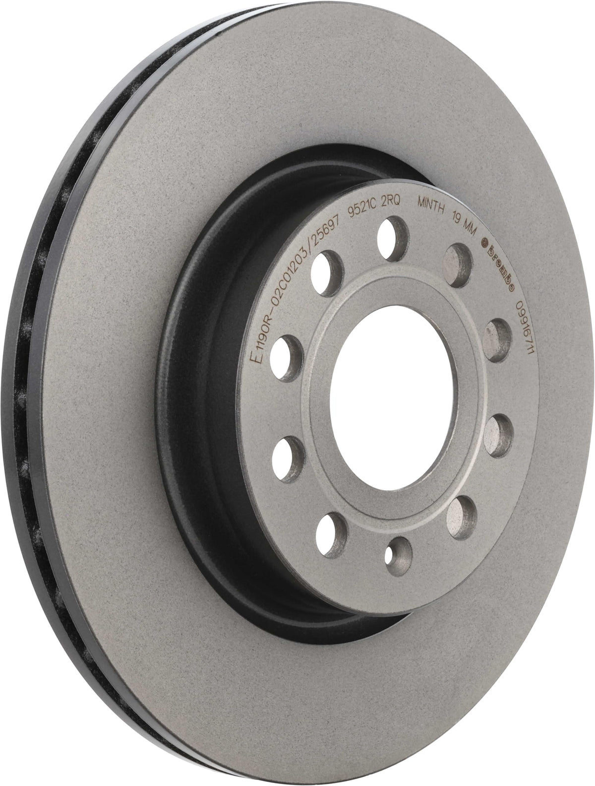 BREMBO 09916711C02 Brembo 09.9167.11 UV Coated vented Front Brake Rotor AUDI/SEAT/SKODA/SKODA (SVW)/VW/VW (FAW) OE# 1K0615301AK