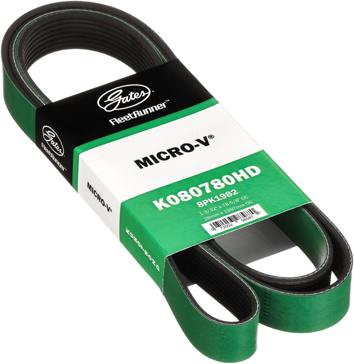 Gates K080780HD FleetRunner Micro-V Serpentine Drive Belt