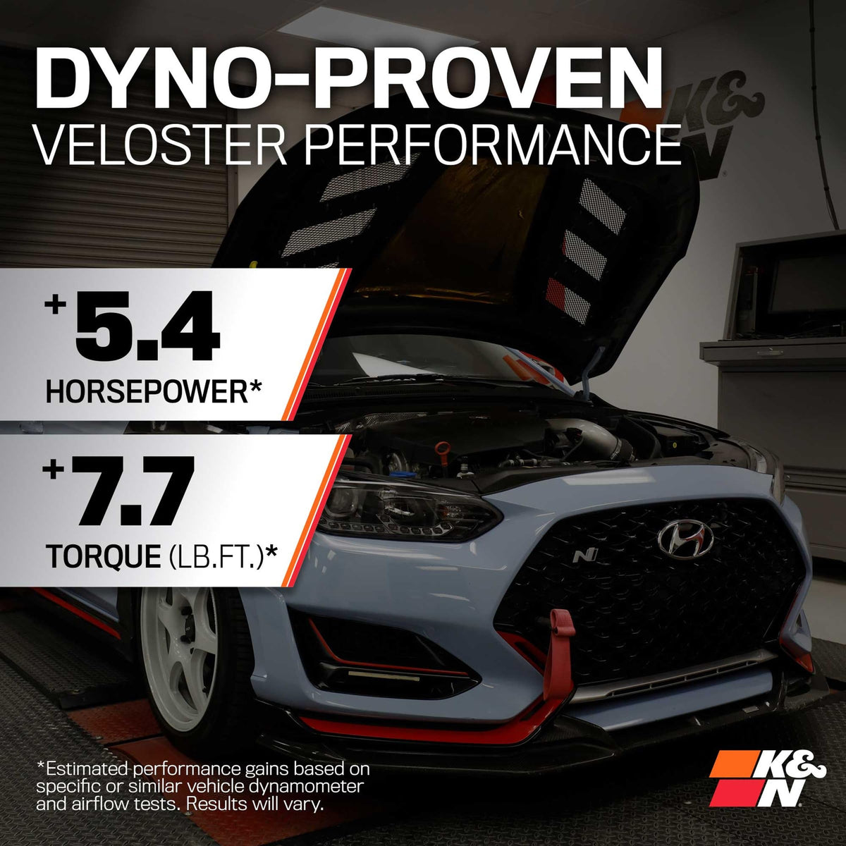 K&N FILTER 77-1019KC K&N Cold Air Intake System: High-Flow Air Filter, Increase Performance & Acceleration: Compatible with 2020-2022 Hyundai: Veloster N, 77-1019KC