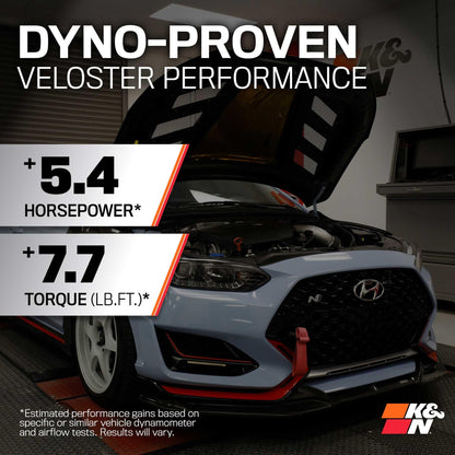 K&N FILTER 77-1019KC K&N Cold Air Intake System: High-Flow Air Filter, Increase Performance & Acceleration: Compatible with 2020-2022 Hyundai: Veloster N, 77-1019KC