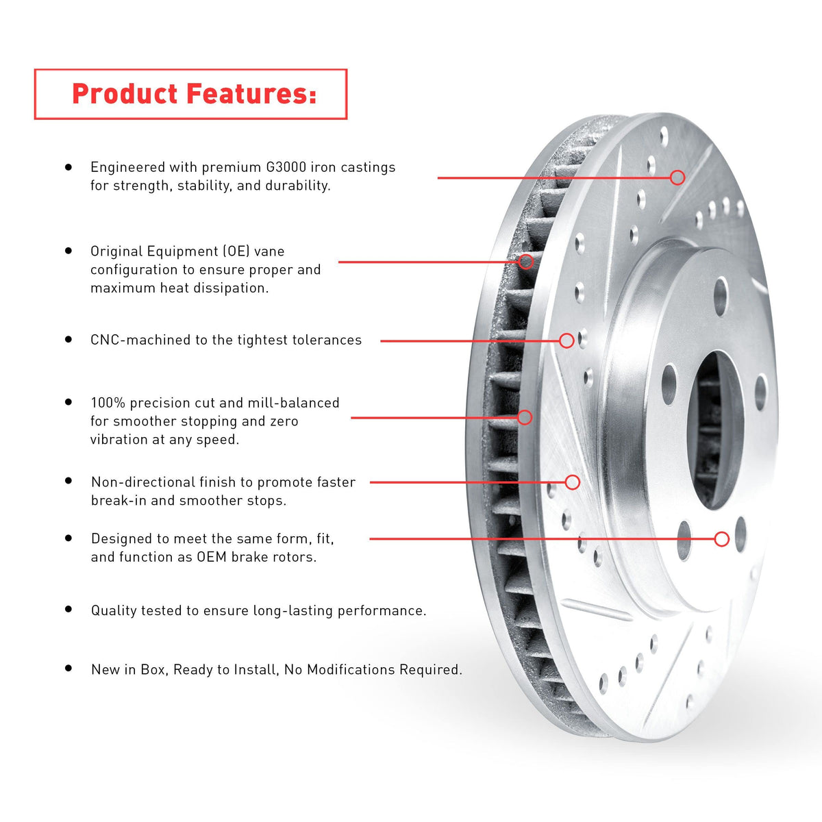 Dynamic Friction 7002-48016 Front Brake Rotors