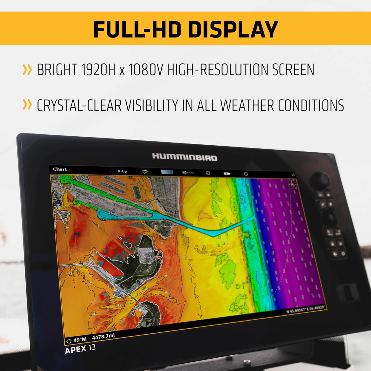 HUMMINBIRD 411240-1VX Humminbird APEX 19 VX GPS Fish Finder with Transducer, LakeMaster and CoastMaster VX Maps and MEGA Side Imaging+