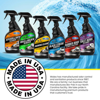 WALEX WALAC32 Walex RV Awning Cleaner - Safe for Vinyl & Fabric, Dissolves Tough Stains, Mold, Mildew, Dirt, Bird Droppings & More; Extends Awning Lifespan for RVs, Campers, Trailers & Motorhomes, 32 oz