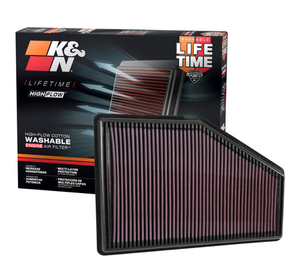 K&N FILTER 33-5049 K&N High-Flow Original Lifetime Engine Air Filter: Increase Power: Premium, Washable: Compatible with 2016-2026 Buick/Chervolet/Cadillac: LaCrosse, Regal, XT4, Malibu, 33-5049
