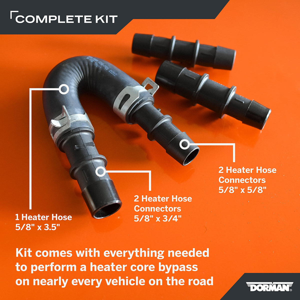DORMAN 626-001 Dorman 626-001 Engine Heater Core Bypass Kit Universal Fit