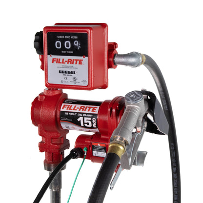 FILL RITE FR1211H Fill-Rite FR1211H 12V 15 GPM Fuel Transfer Pump with Standard Mechanical Meter Package, Gallons | Gasoline, Diesel, Kerosene, Ethanol & Methanol Blends & Biodiesel