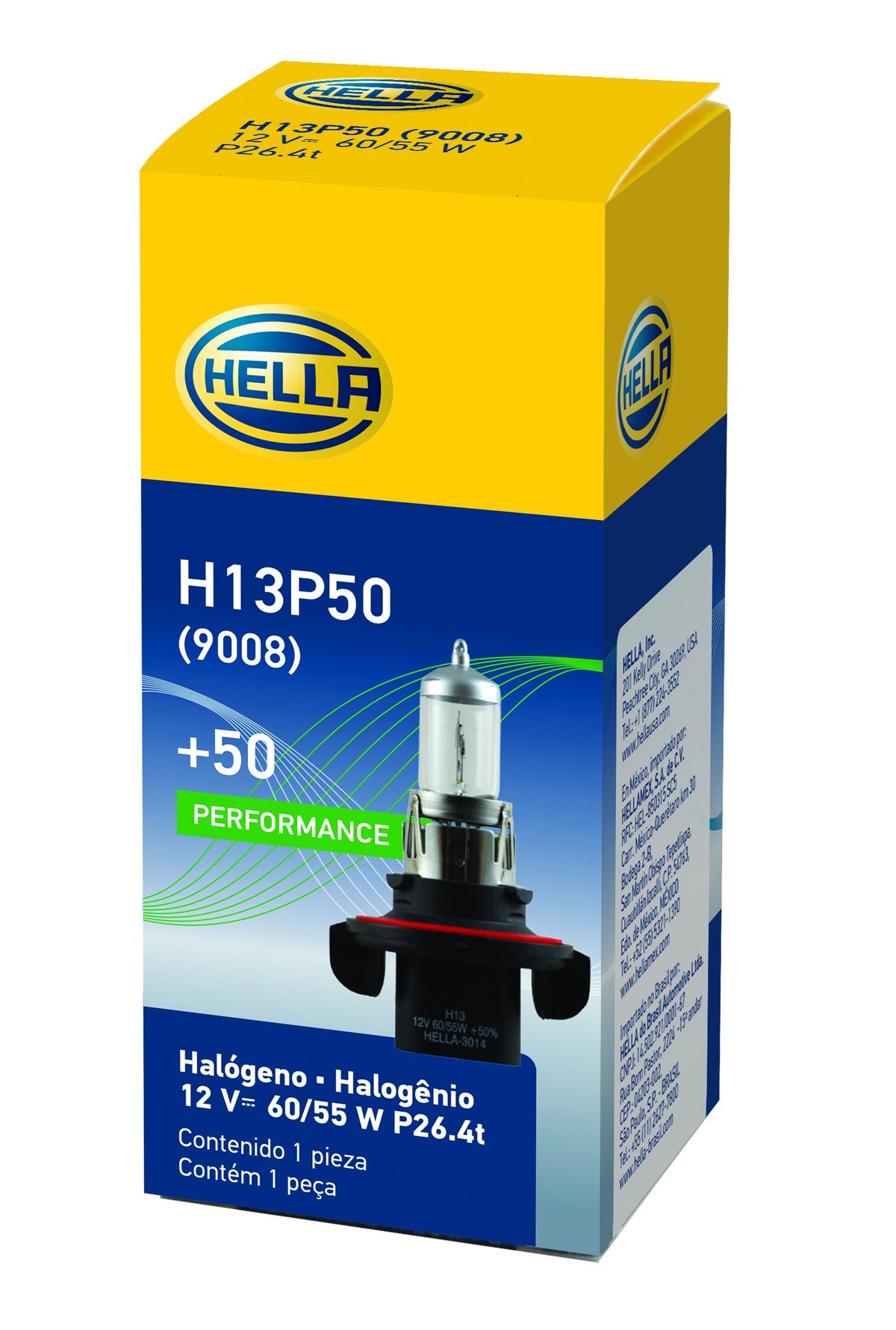 Hella H13P50 +50 Performance Bulb, 12V, 60/55W
