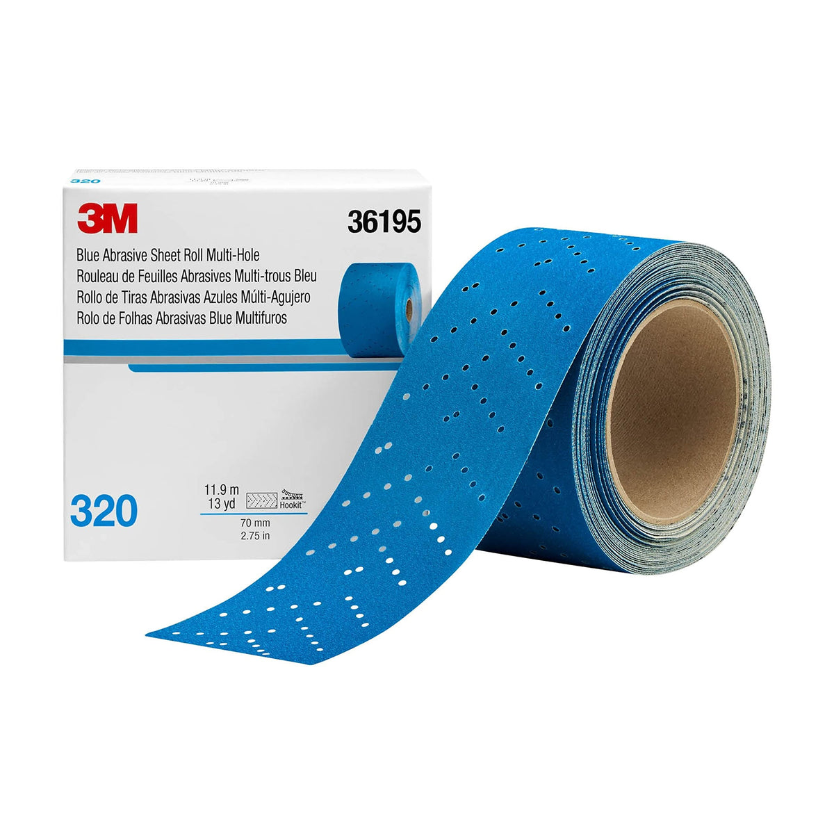 3M 36195 3M Hookit Blue Abrasive Sheet Roll, 36195, 320, 2.75 in x 13 yd