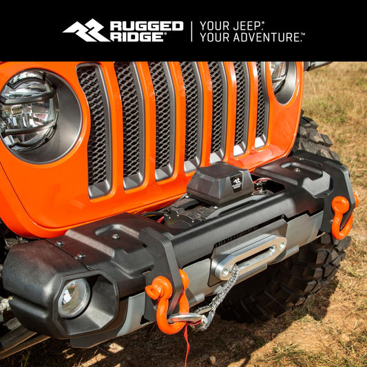 RUGGED RIDGE 11549.42 Rugged Ridge Venator Bumper, Front for Jeep Wrangler/Gladiator | Full Width w/Winch Tray, Steel, Black | 11549.42 | Fits 2018-2025 Jeep Wrangler JL; 2020-2025 Jeep Gladiator JT