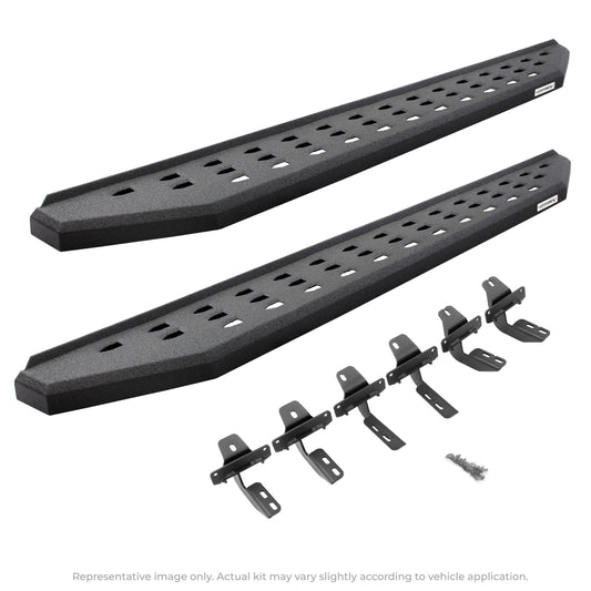 GO RHINO 69036880T RealTruck RB20 Running Boards & Brackets | Galvanized Steel, Protective Bedliner Coating | 69036880T | Fits 2019 - 2026 Ford Ranger Crew Cab Pickup