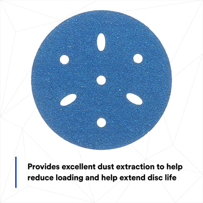 3M 36142 3M Hookit Blue Abrasive Disc, 321U, 36142, 3 in, 80+ Grade, Multi-Hole