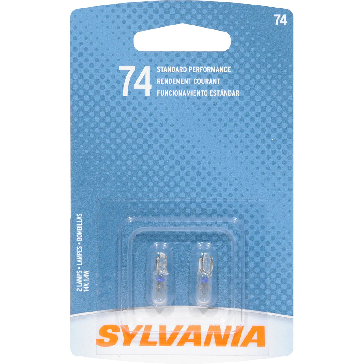 SYLVANIA 74.BP2 SYLVANIA 74 Basic Miniature Bulb, (Contains 2 Bulbs)