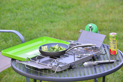 FLAME KING YSNVT-101 Flame King VT-101 2-Burner Portable Camping Stove Grill, Great for Outdoor Cooking, Backpacking, Compatible with 1LB Propane Gas Bottle