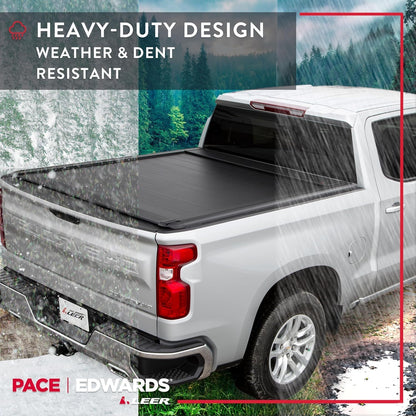 PACE EDWARDS KMN182 Manual Retractable Lockable Using Tailgate Handle Lock Black Matte Aluminum