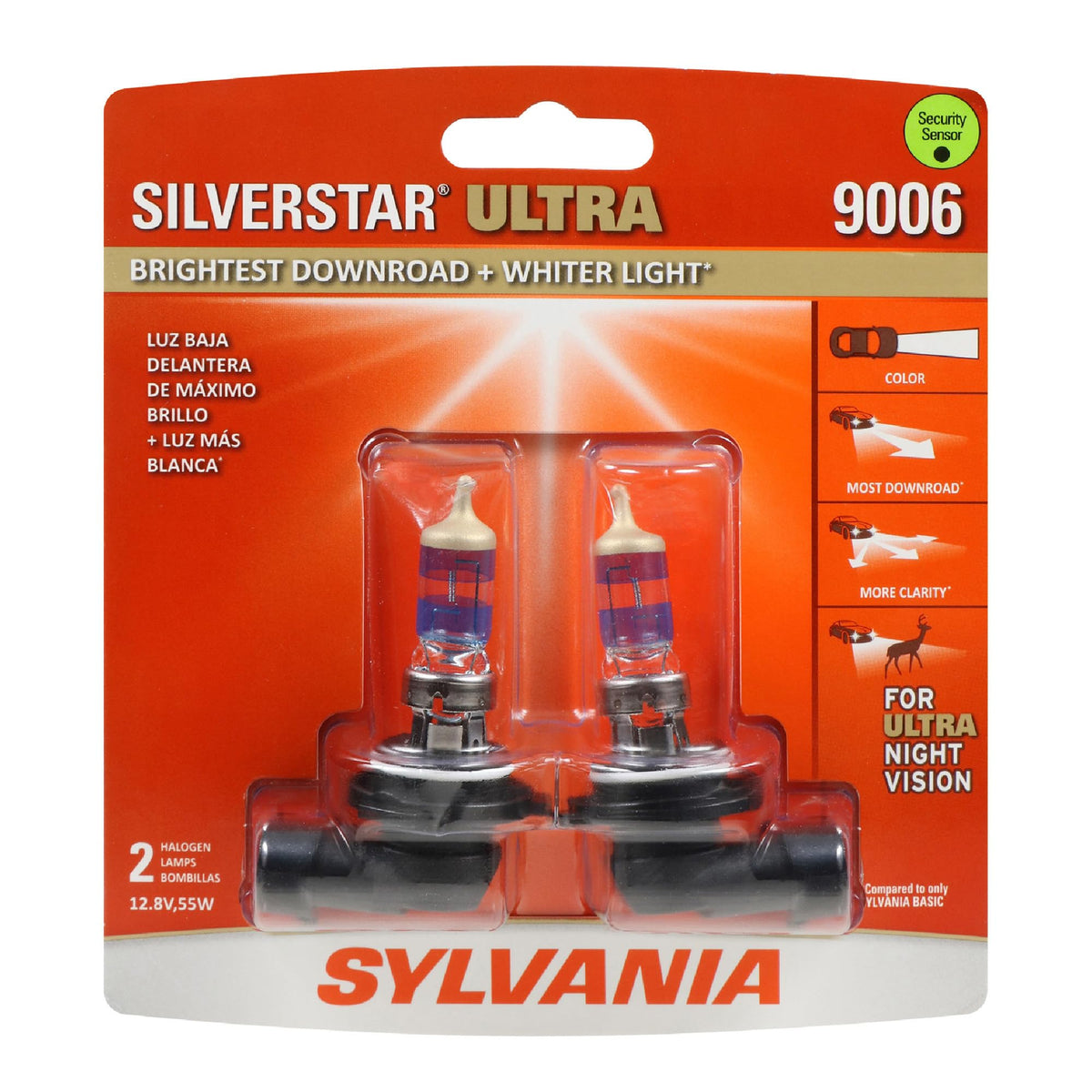 SYLVANIA 35616 SYLVANIA 9006 SilverStar Ultra Halogen Headlight Bulb, 2 Bulbs