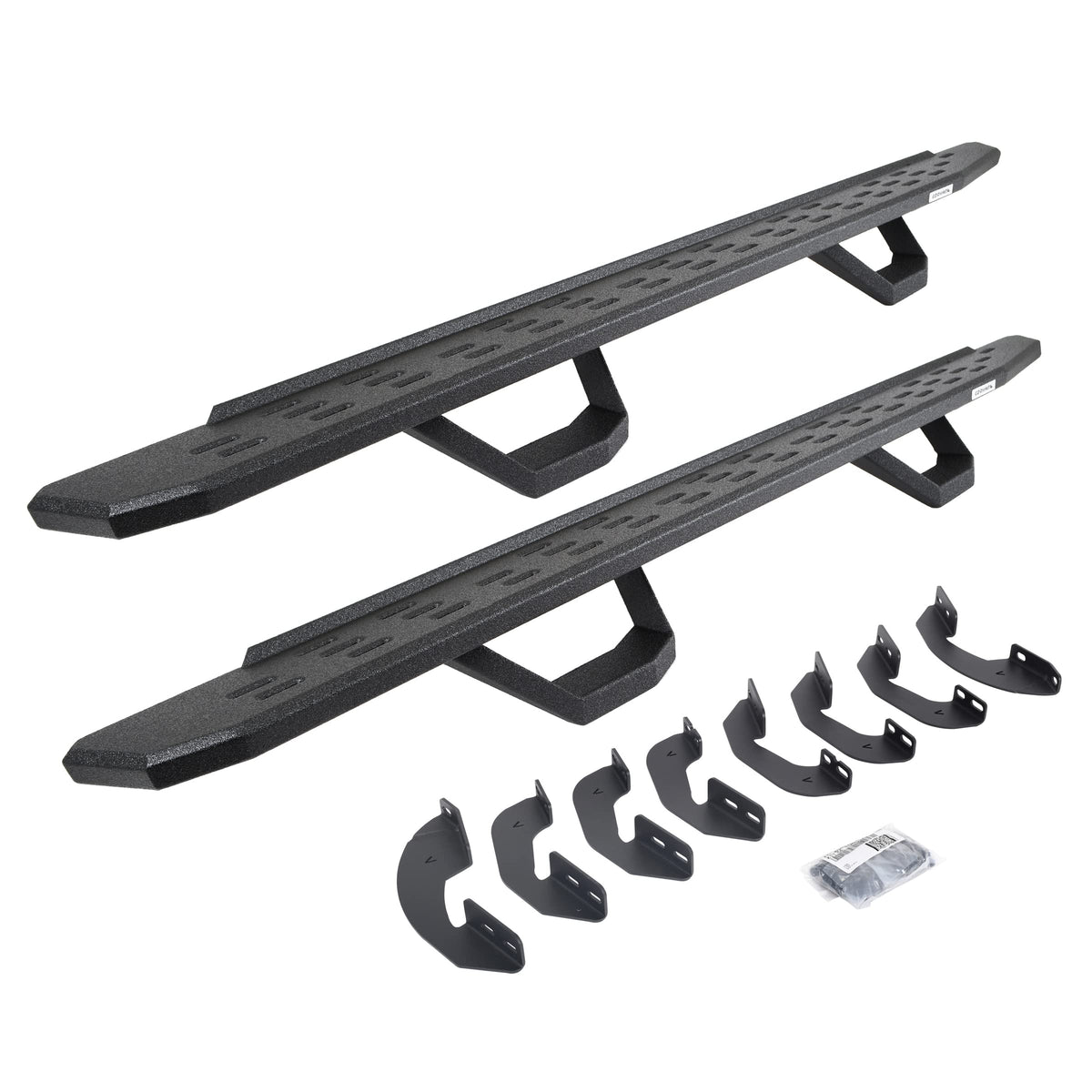 GO RHINO 6964168720T Go Rhino RB30 Running Boards, Brackets, & 2 Pair of Drop Steps | Galvanized Steel, Protective Bedliner Coating | 6964168720T | Fits 2007-2021 Toyota Tundra Crew Max Pickup