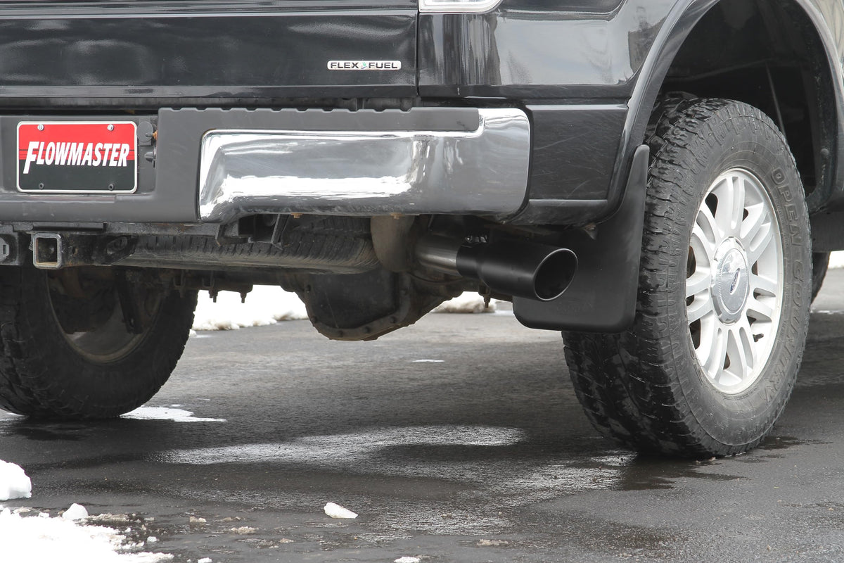 FLOWMASTER 717864 Flowmaster 717864 FlowFX Cat-Back Exhaust Kit 3 Inch 409 Stainless Steel 4.5 Inch Black Ceramic Coated 304 Stainless Steel Tip Compatible with 2009-2014 Ford F-150 3.5L Ecoboost 4.6L 5.0L 5.4L