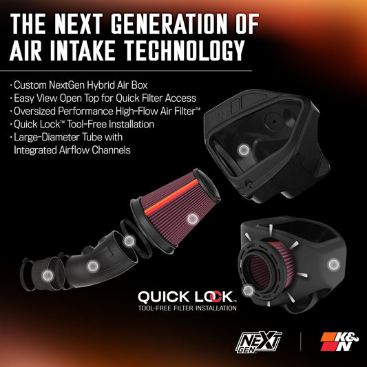 K&N FILTER 50-2545 K&N NextGen Cold Air Intake System: High-Flow Cotton Filter: Compatible with 2011-2023 DODGE/CHRYSLER; Challenger; Charger; 300; 50-2545