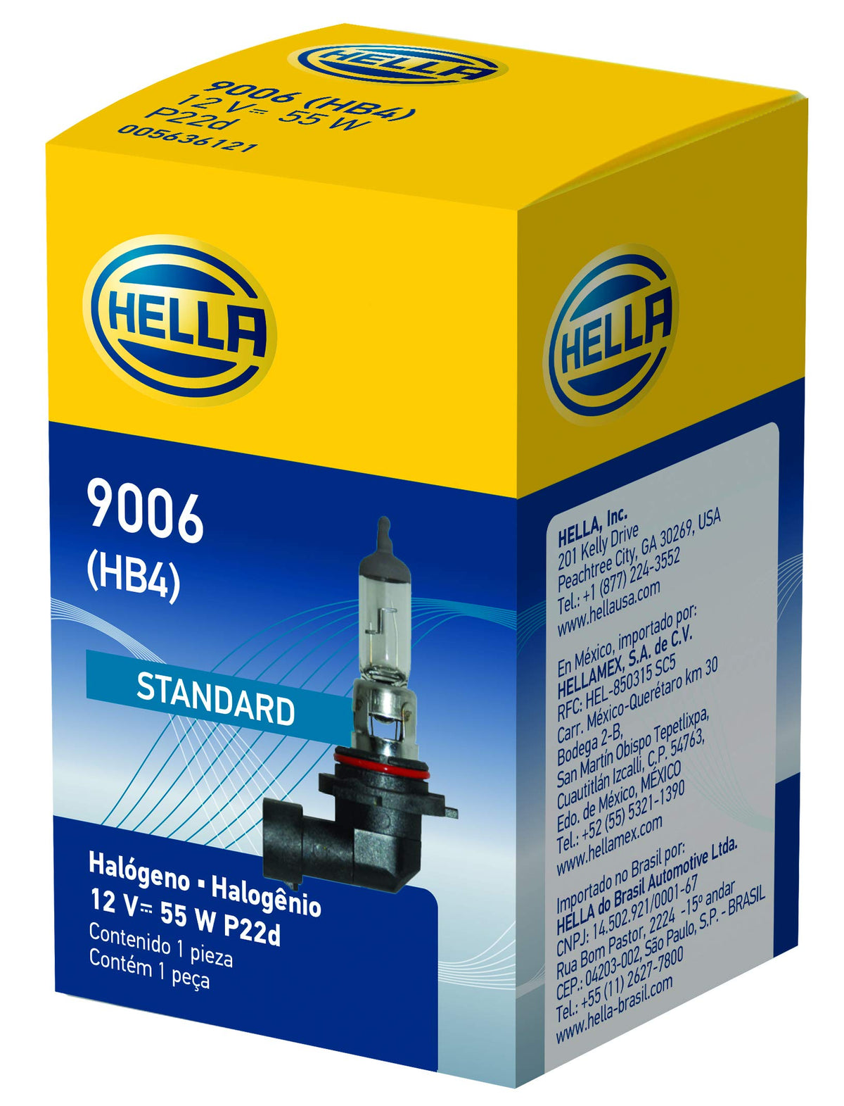 Hella 9006 HB4 Standard Halogen Bulb, 12 Volt, 55 Watt