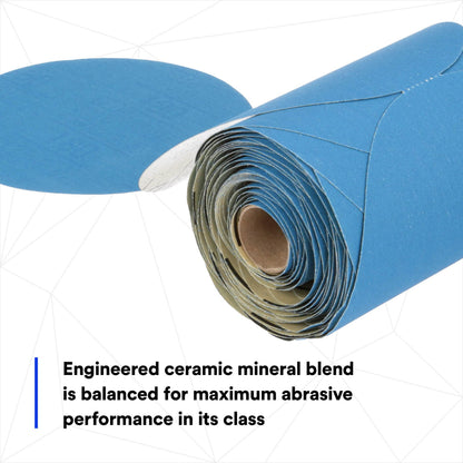 3M 36206 3M Stikit Blue Abrasive Disc Roll, 321U, 36206, 6 in, 180+ Grade, No Hole