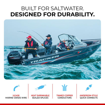 CONNECT EASE RCE24VB5CHK Connect-Ease 24V Trolling Motor Connection Kit RCE24VB5CHK | 5-Foot Series Connector for Two 12V Separated Batteries with Onboard Charging Charger Leads | Marine Grade Wires | Batteries NOT Included